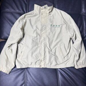 Vintage Hartwell ViaSport Men's Windbreaker Jacket Beige Bush‎ Construction Logo